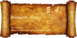 Bengyik Alex névjegykártya